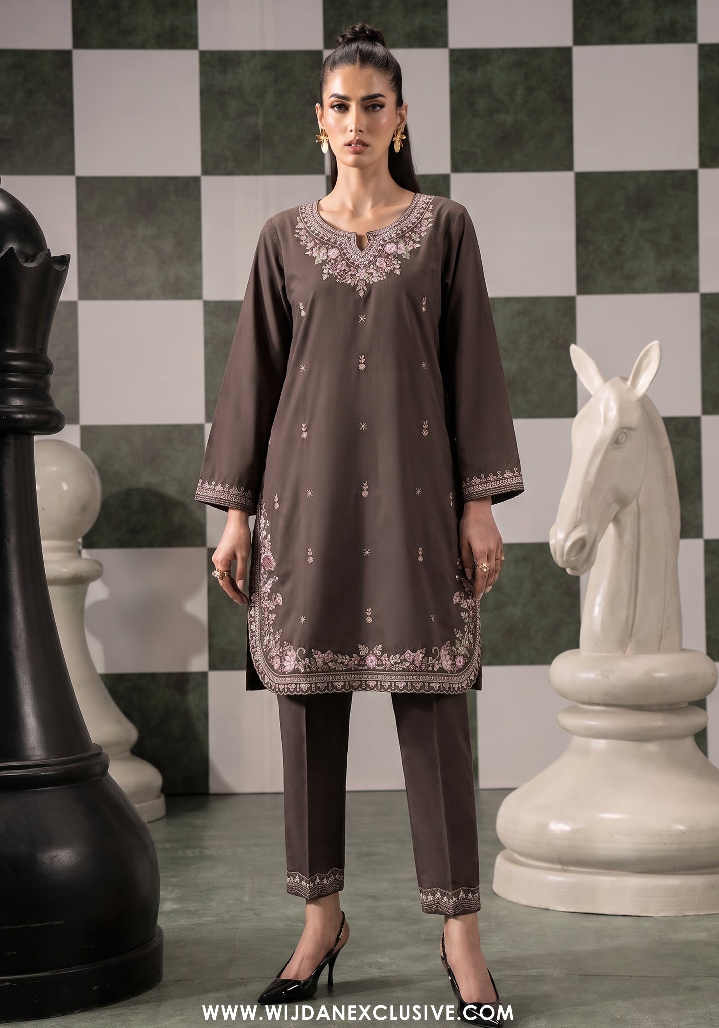 Allure by Wijdan | Stitched 2pc Embroidered Lawn Collection - 2026 (D-07)