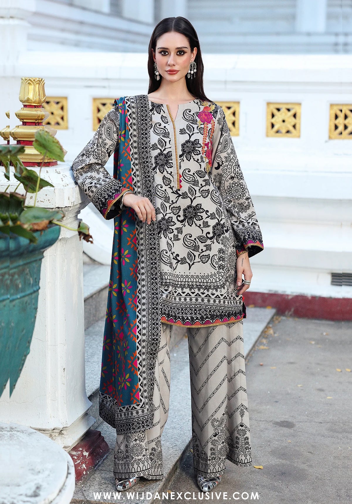 Combination by Charizma | Unstitched Embroidered Linen Vol-II Winter - 2025 CCW6-19