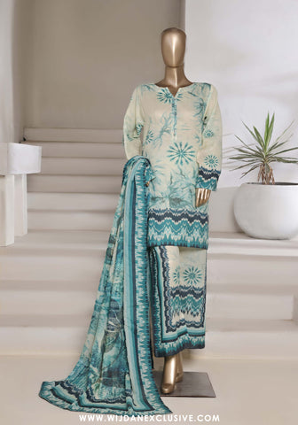 Sadabahar Stitched Printed Shimmered Cambric Summer Collection - 2025 (Sea Green)