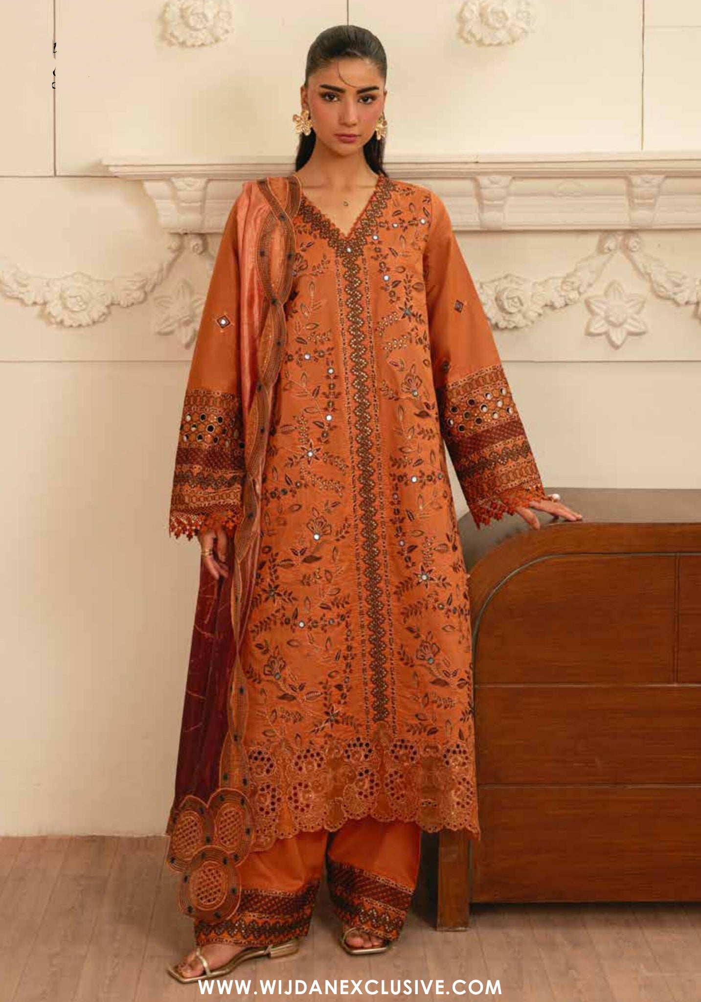 Elsa by Marjjan | Unstitched Embroidered Lawn Collection - 2026 ( 212-A)