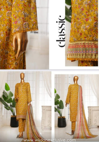 Bin Saeed Exclusive Printed 3PC Lawn Collection'25 Vol-09 D-07