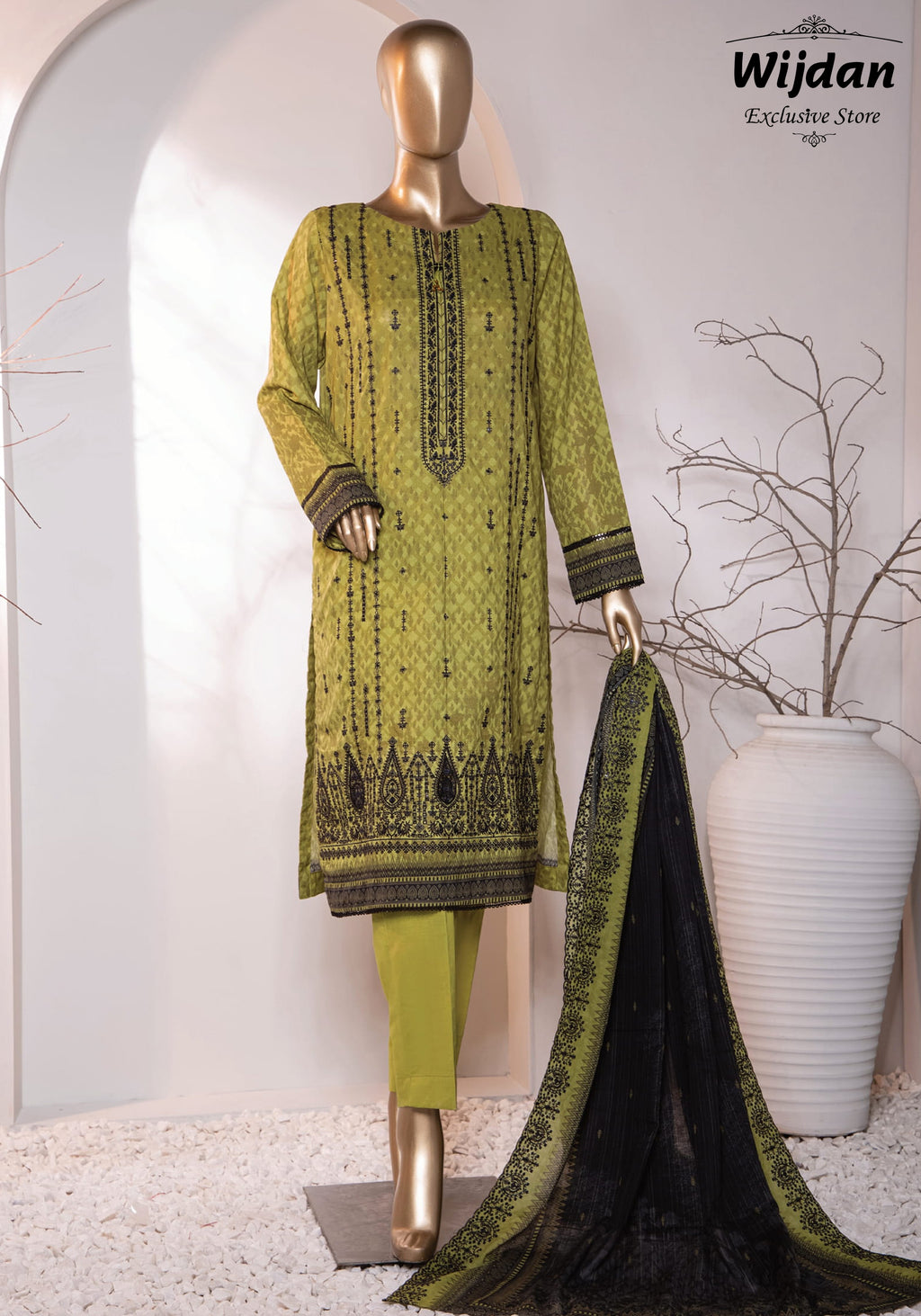 HZ Premium Embroidered Cotton Lawn Collection'24 D-07
