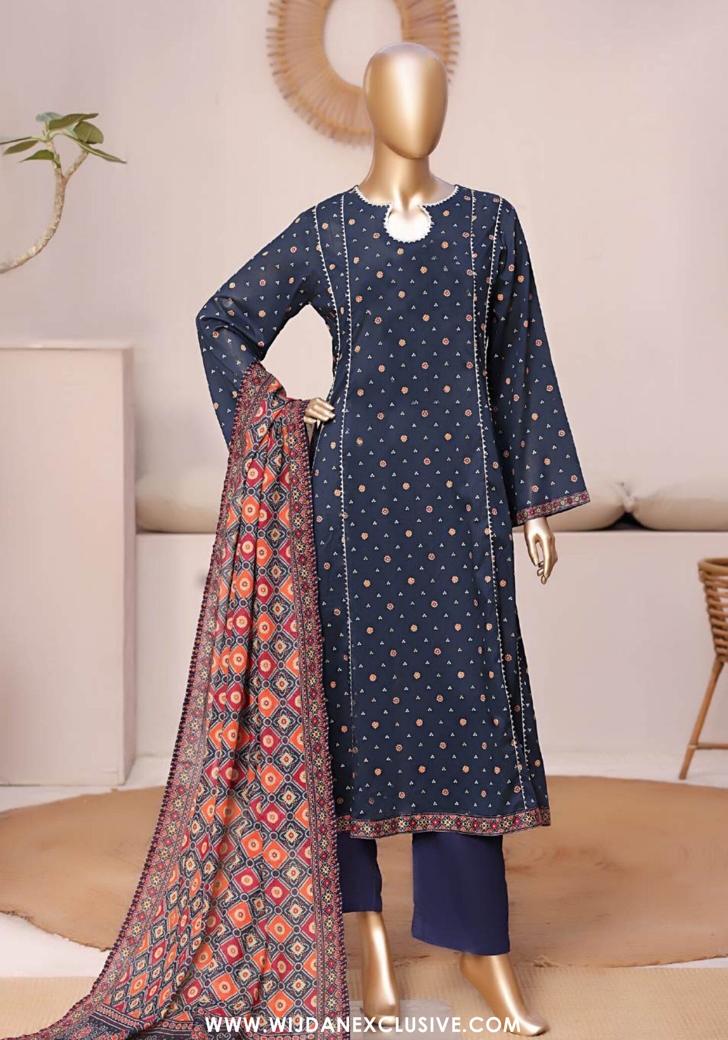 Bin Saeed Stitched Exclusive Printed Lawn 3pc Frock Vol-01 Collection - 2026 (D-07)