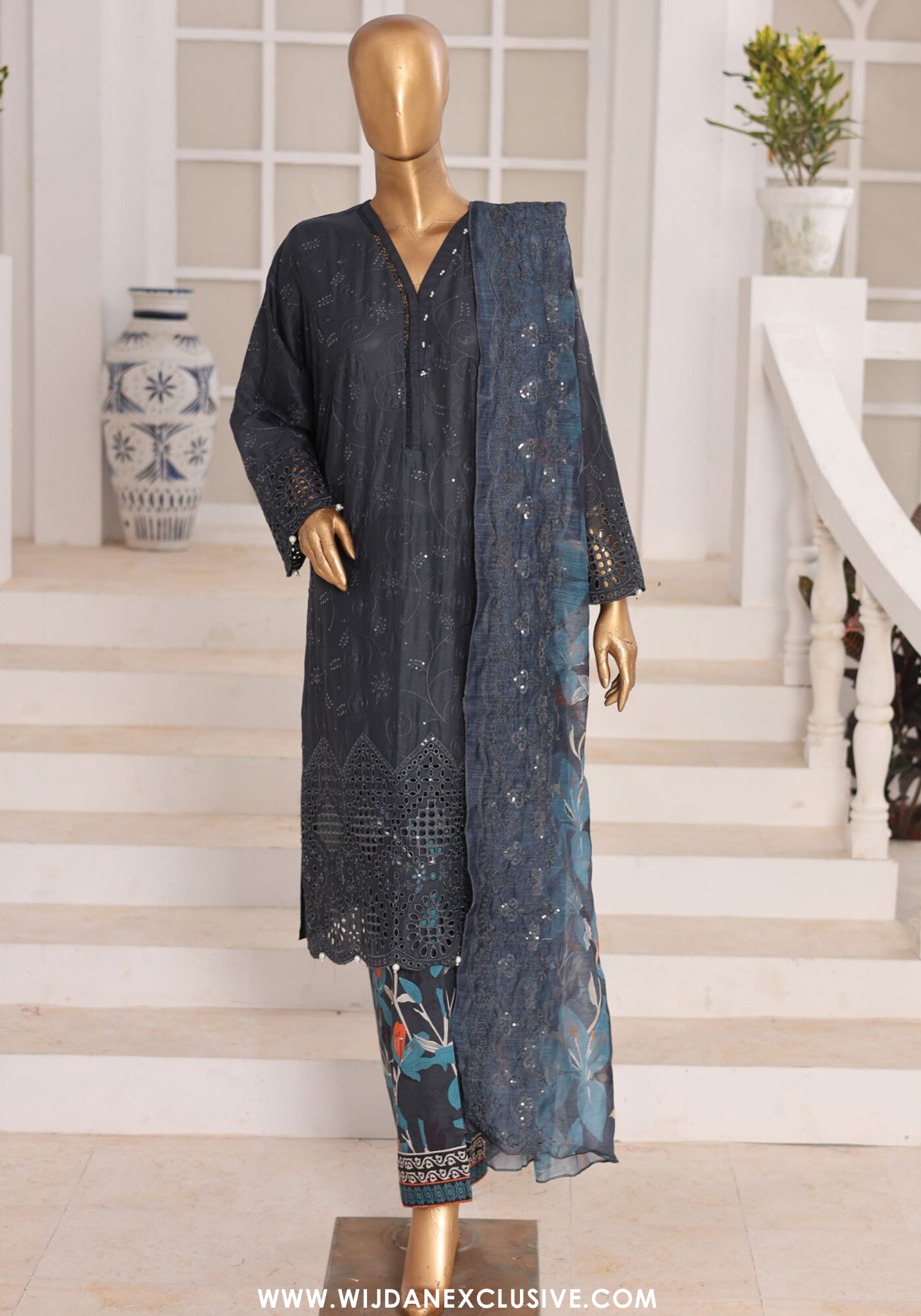 Aifa Dynasty Chikankari Unstitched Luxury Lawn Collection - 2026 (D-07)
