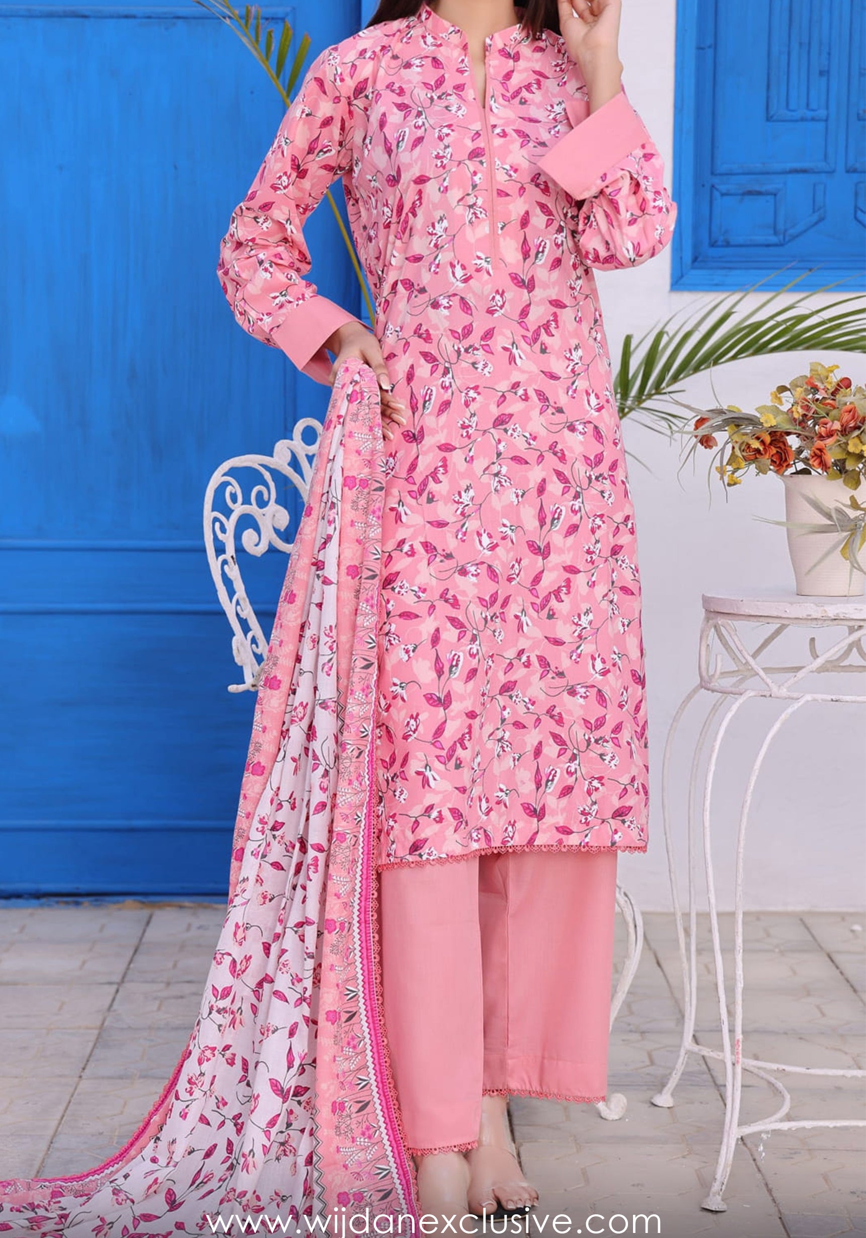 Wrinkle Free Un-Stitched Printed Collection Vol-26 by Amna Khadija D-07