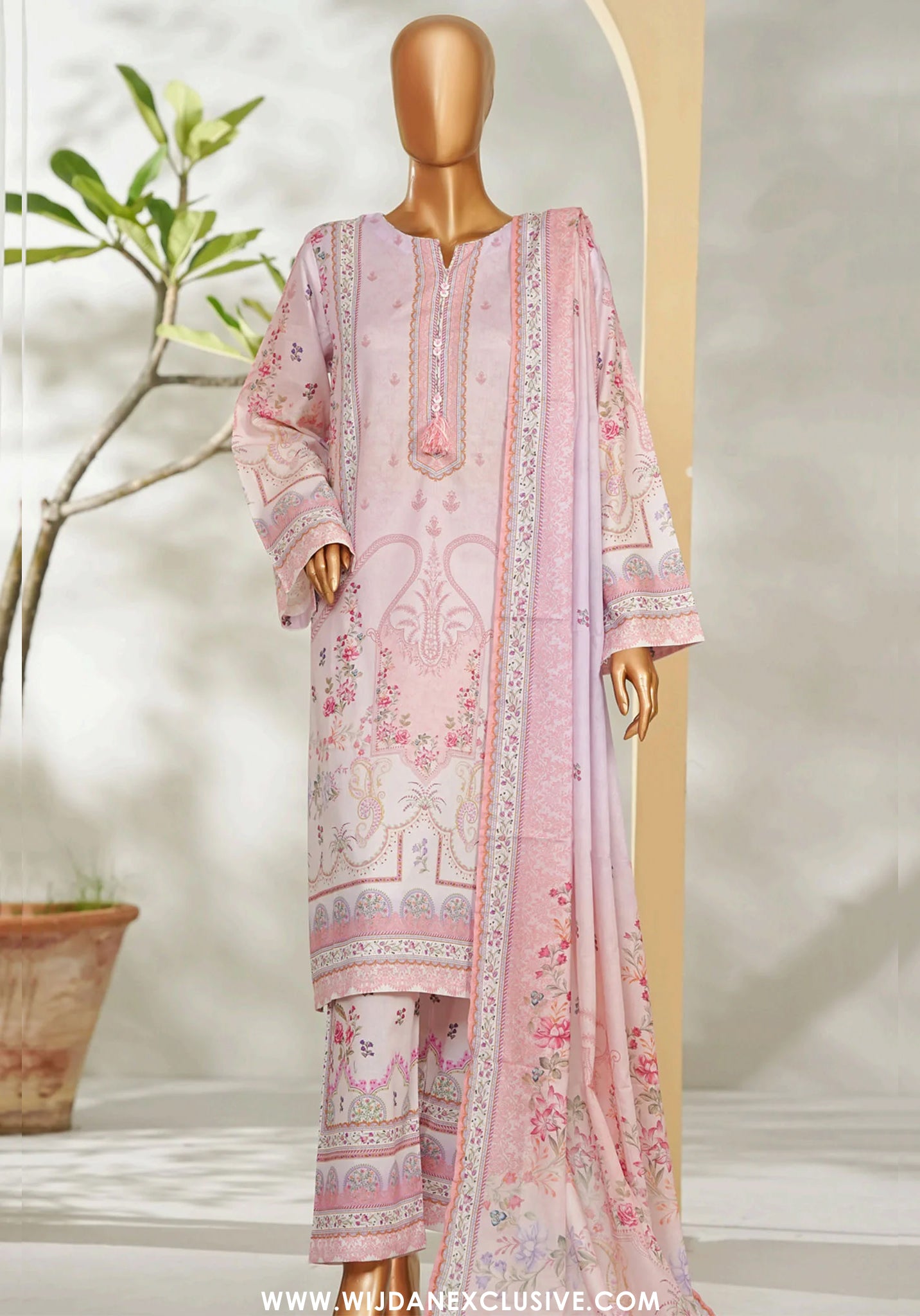 Bin Saeed Stitched Exclusive Printed Lawn Vol-I Collection - 2026 BSE-03-PINK