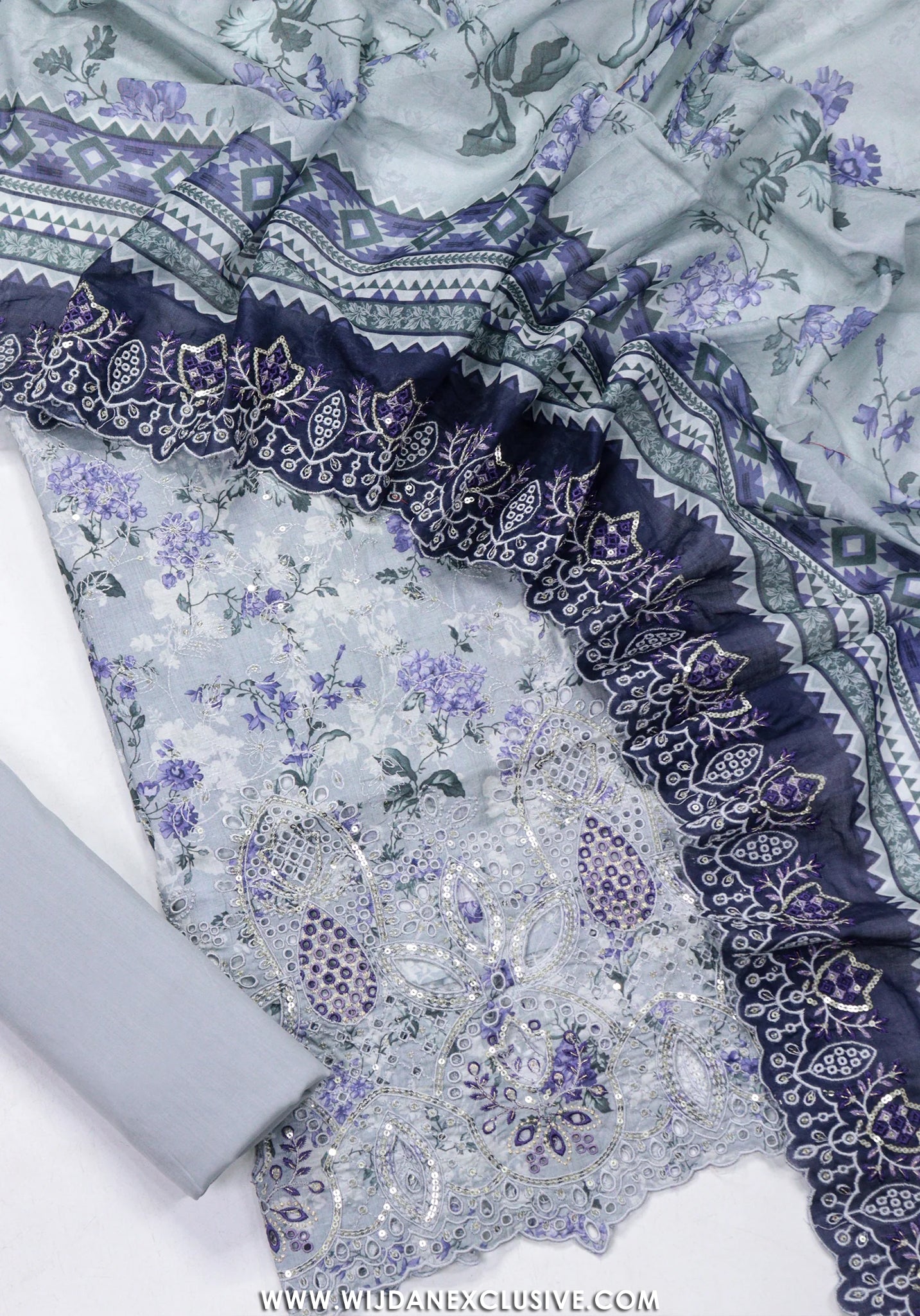 Bin Saeed Unstitched Embroidered Lawn Vol-I Collection - 2026 (BLUE)