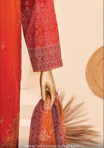 HZ Chunri Embroidered Digital Printed Lawn Collection'25 D-07