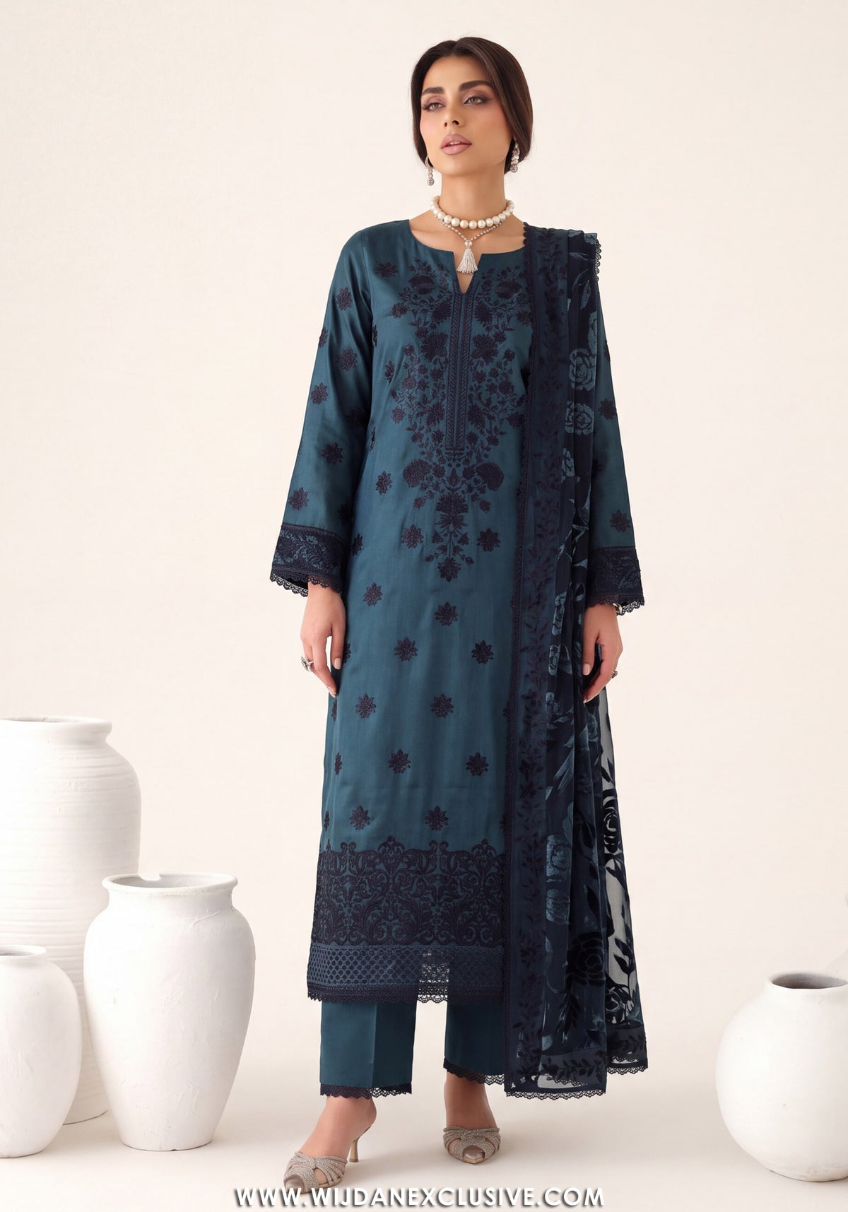 Saffron by Wijdan | Unstitched Embroidered Luxury Palachi Collection'26 (D-2547)