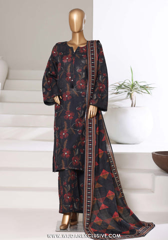Sadabahar Stitched Printed Khaddar Vol-03 Collection - 2025 (BLACK FLORAL)