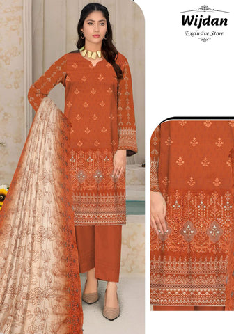 Wijdan Digital Print Embroidered Voil Dupatta Collection'25 D-07