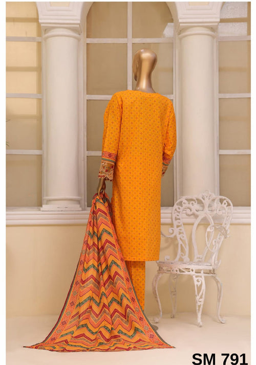 Bin Saeed Exclusive 3PC Embroidered Lawn Collection'25 Vol-07 D-07