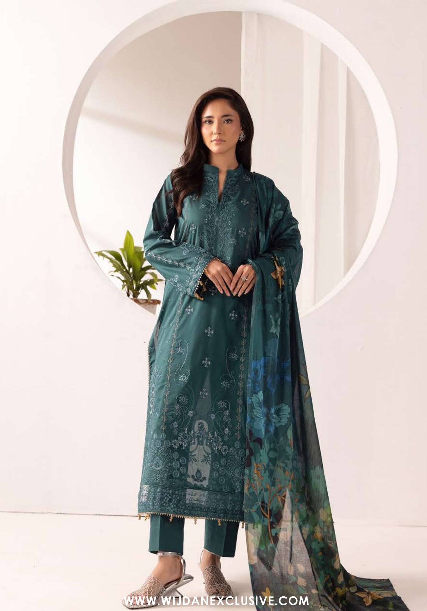 Ibtida by Nur | Unstitched Embroidered Lawn Collection - 2026 (IK-316)