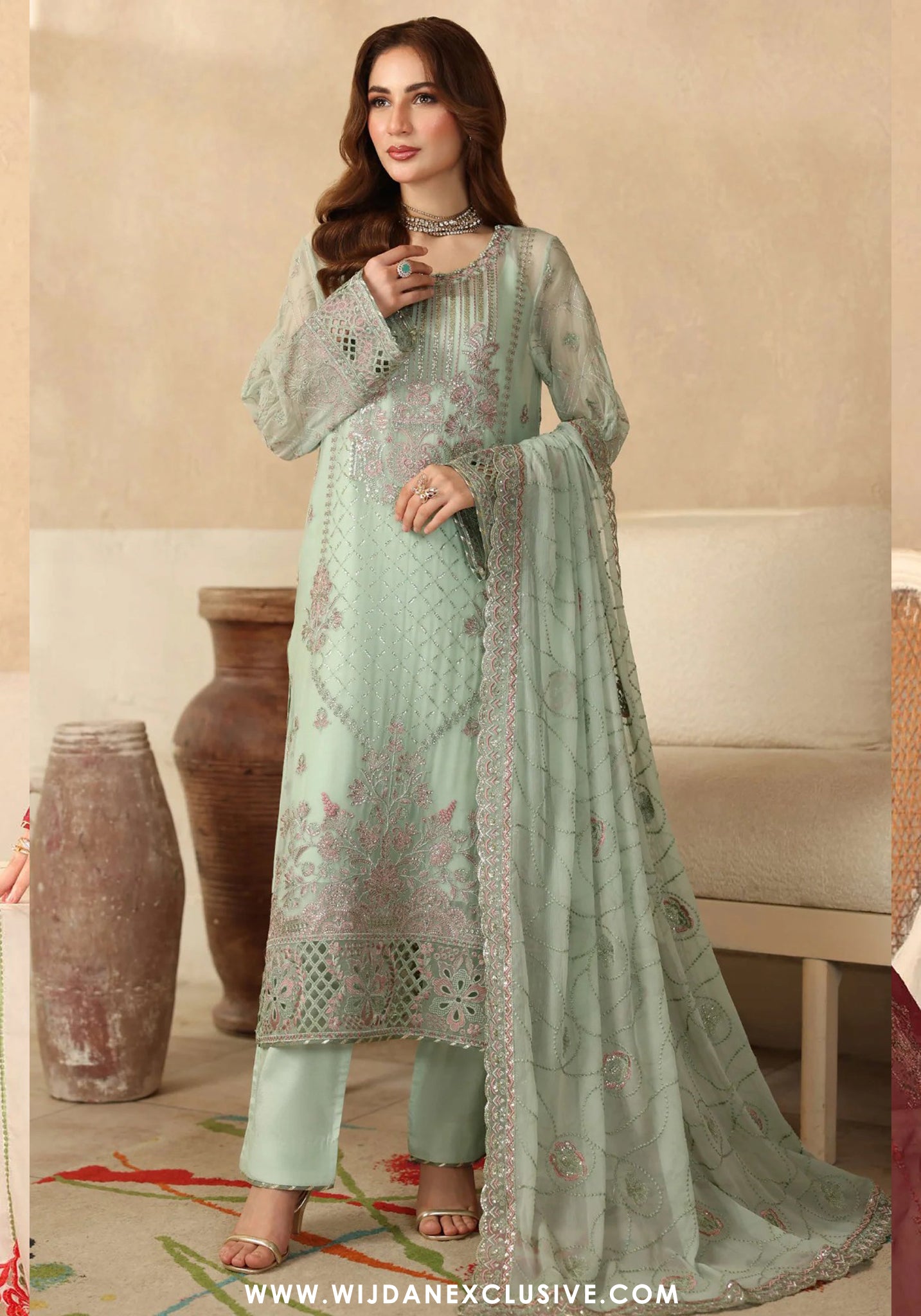 Ramsha Sonehri Unstitched Embroidered Chiffon Collection - 2025 Vol-02 BB-205