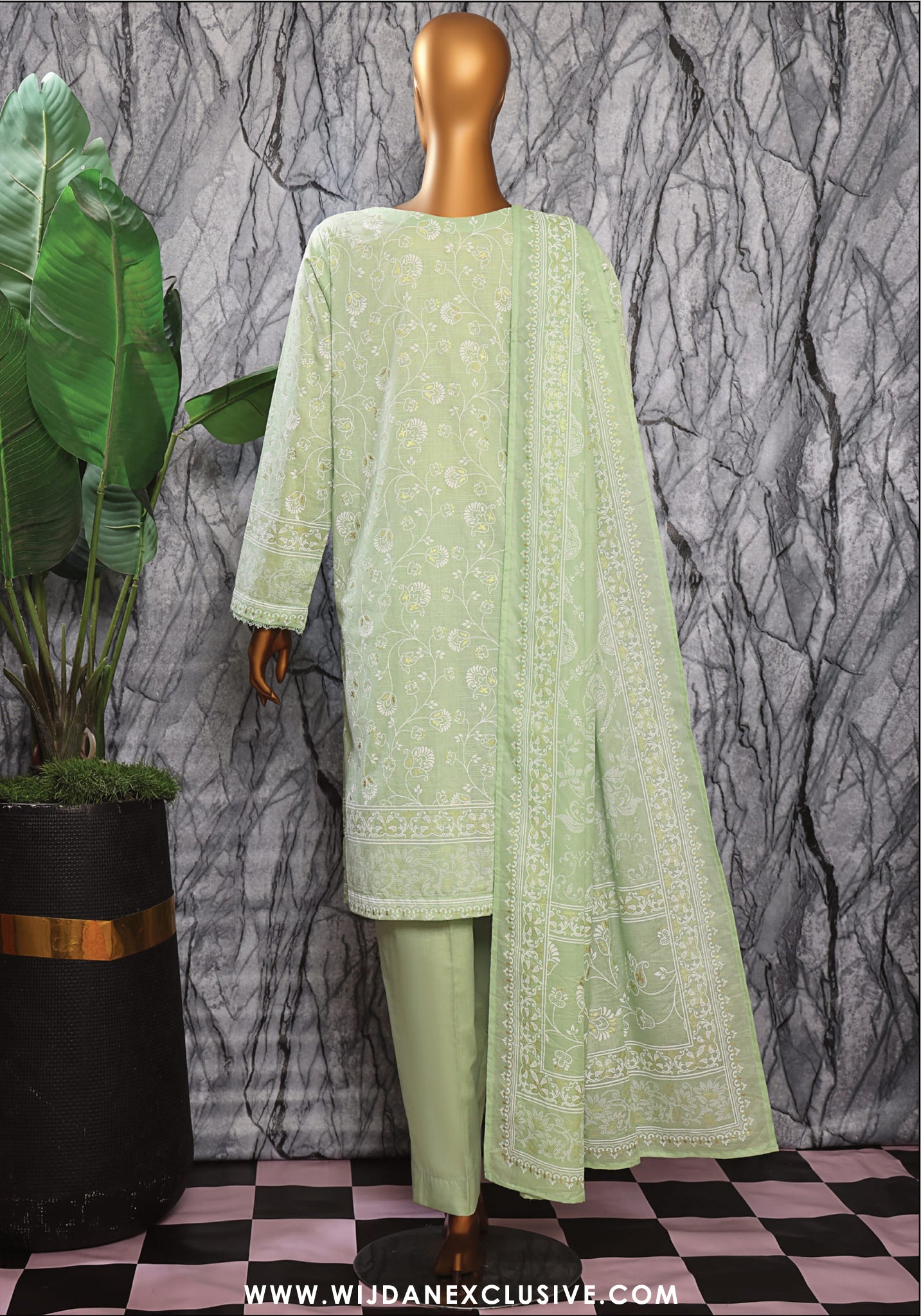 HZ Exclusive Unstitched Mid Summer Embroidered Slub Lawn EMC-33