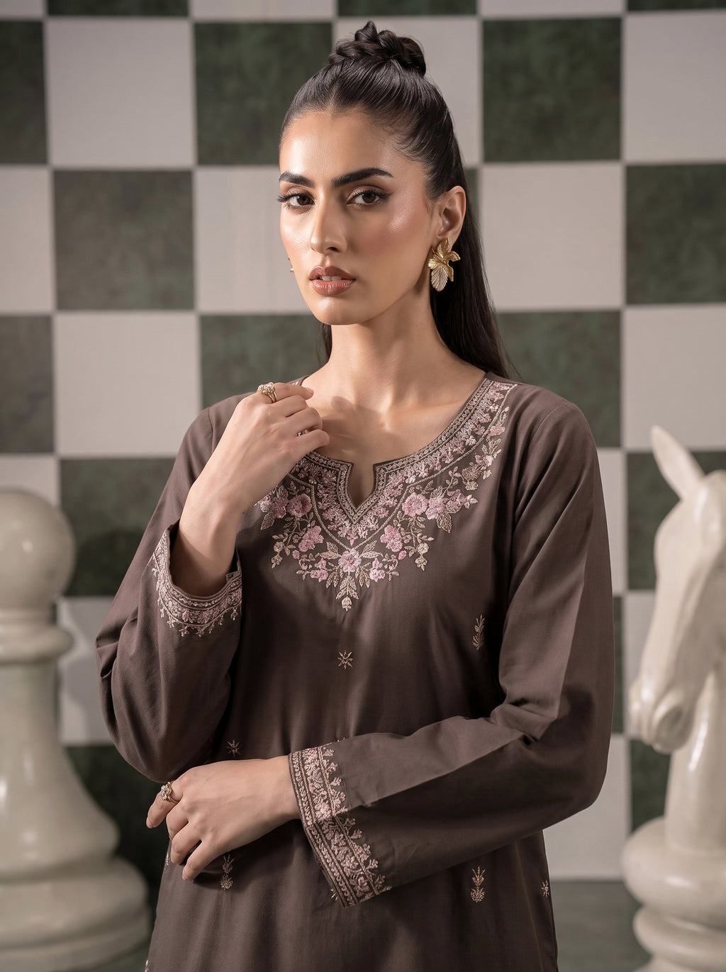 Allure by Wijdan | Stitched 2pc Embroidered Lawn Collection - 2026 (D-07)