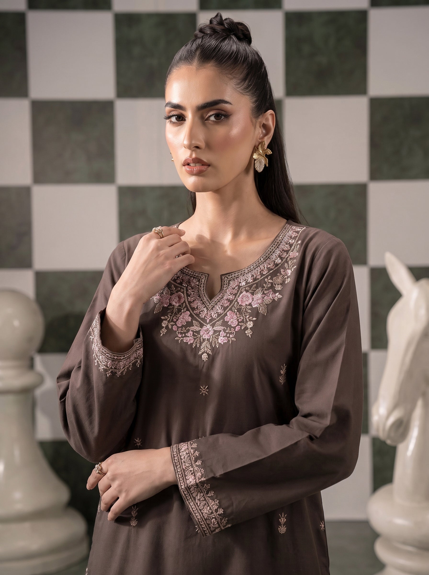 Allure by Wijdan | Stitched 2pc Embroidered Lawn Collection - 2026 (D-07)