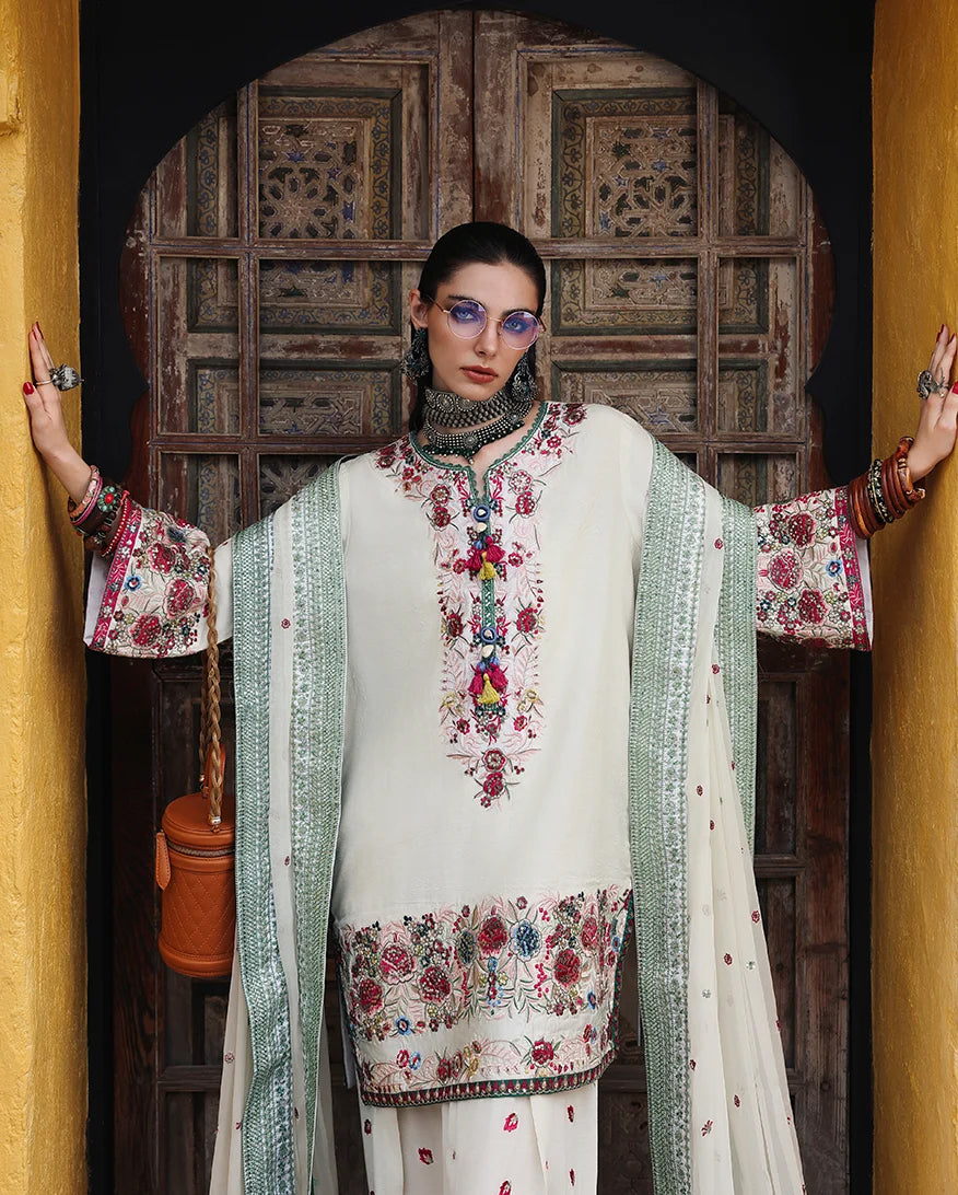 Nuvera by Mushq | Unstitched Embroidered Raw Silk Formal Collection'26 (VIVIENNE ROSE)