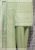 HZ Exclusive Unstitched Mid Summer Embroidered Slub Lawn EMC-33