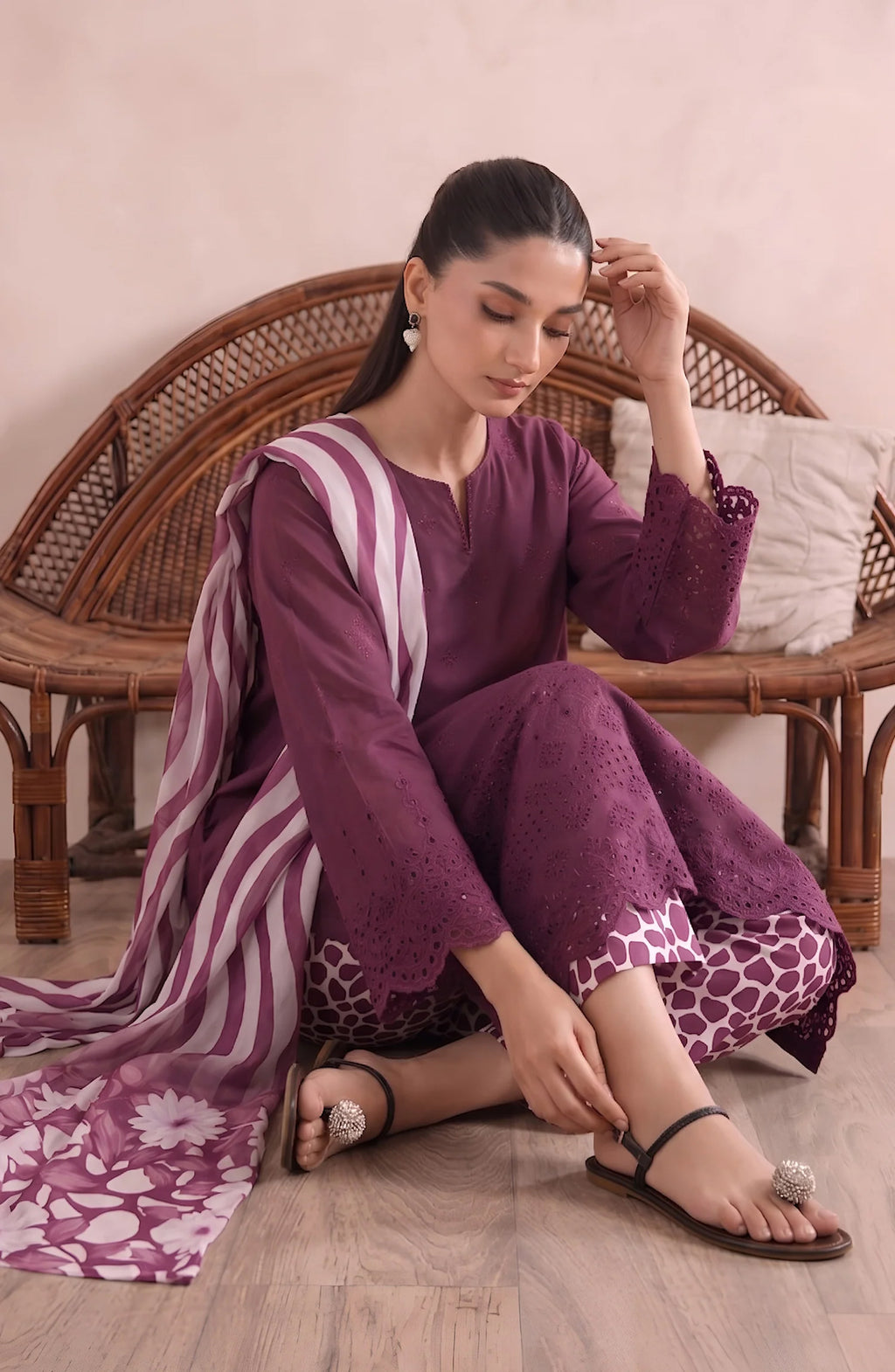 Jeem by  Amna  Khadija | Stitched Chikankari Lawn Collection - 2026 (D-07)