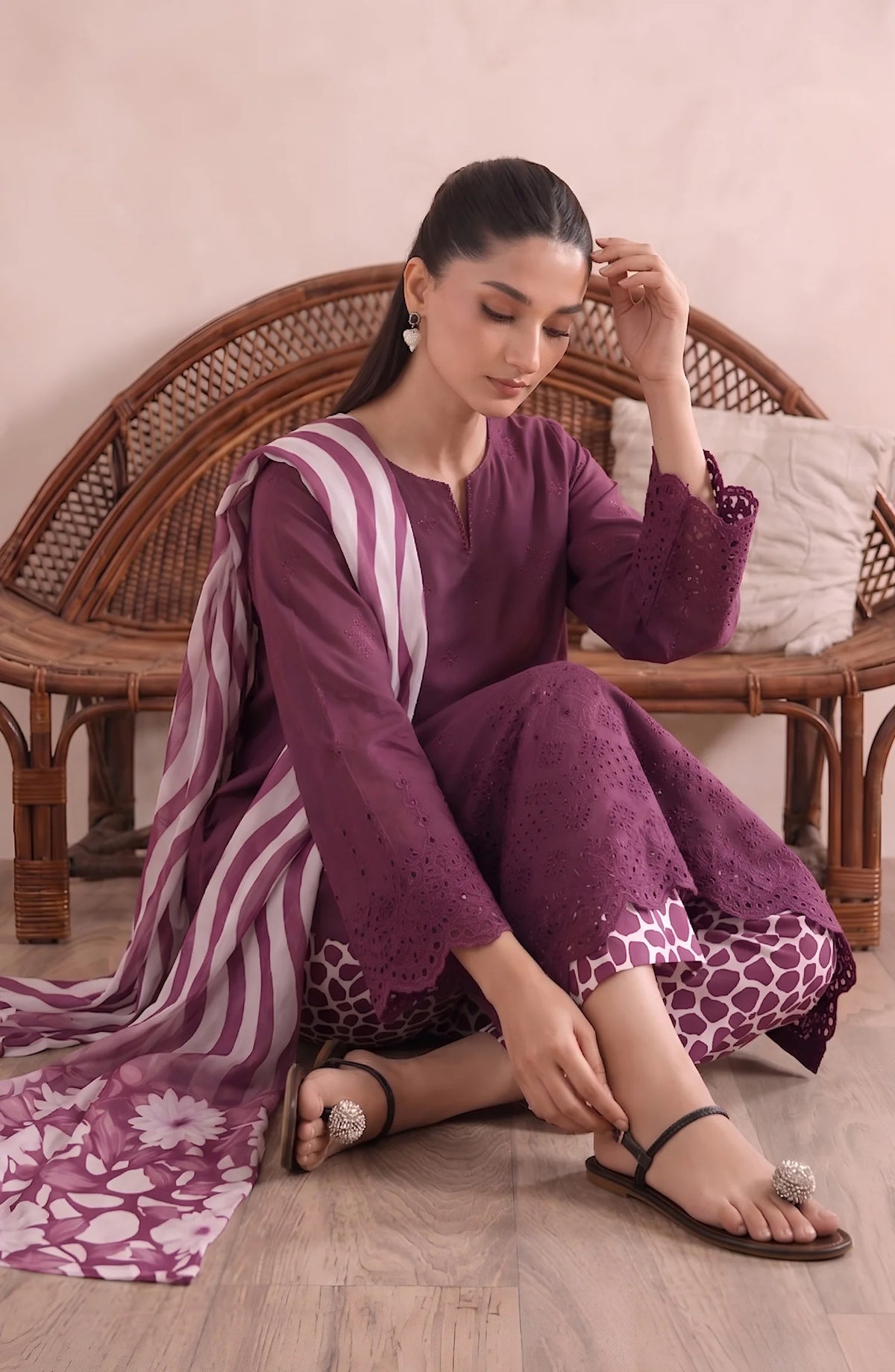 Jeem by  Amna  Khadija | Stitched Chikankari Lawn Collection - 2026 (D-07)
