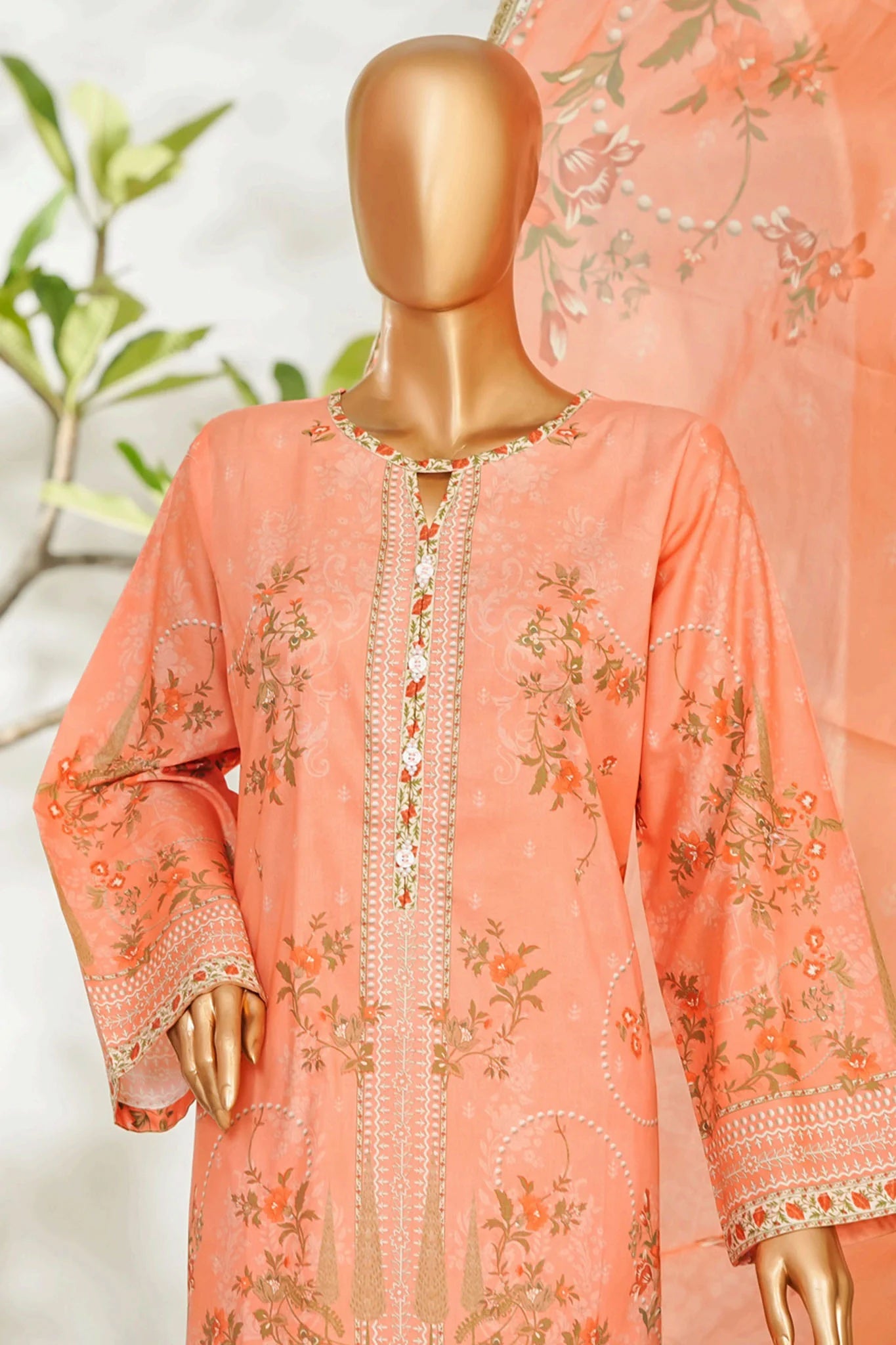 Bin Saeed Stitched Exclusive Printed Lawn Vol-VI Collection - 2026 (D-07)
