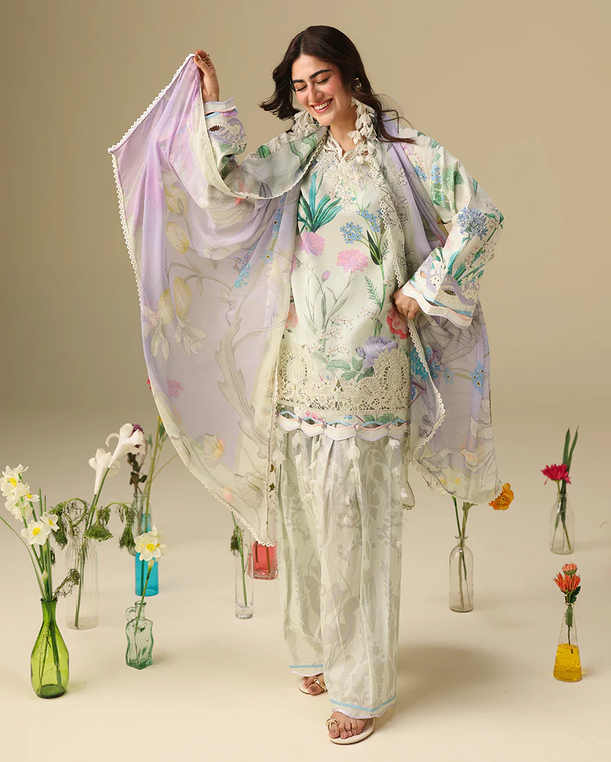 Soleil by Mushq | Unstitched Printed & Embroidered Lawn Collection - 2026 (VANILLA LUSH)