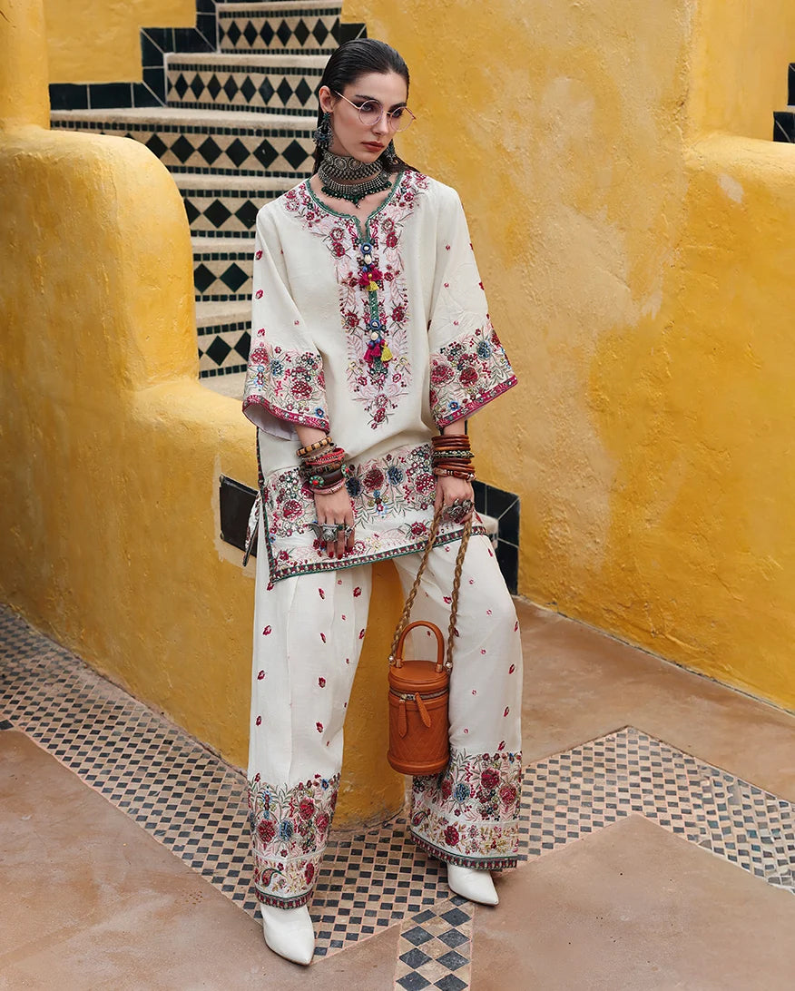 Nuvera by Mushq | Unstitched Embroidered Raw Silk Formal Collection'26 (VIVIENNE ROSE)