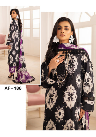 Aafreen Embroidered Laser Cut Lawn Collection'25 by Riaz Arts AF-186