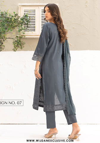 Pari by Wijdan | Unstitched Exclusive Chikankari Embroidered Collection - 2025 D-07