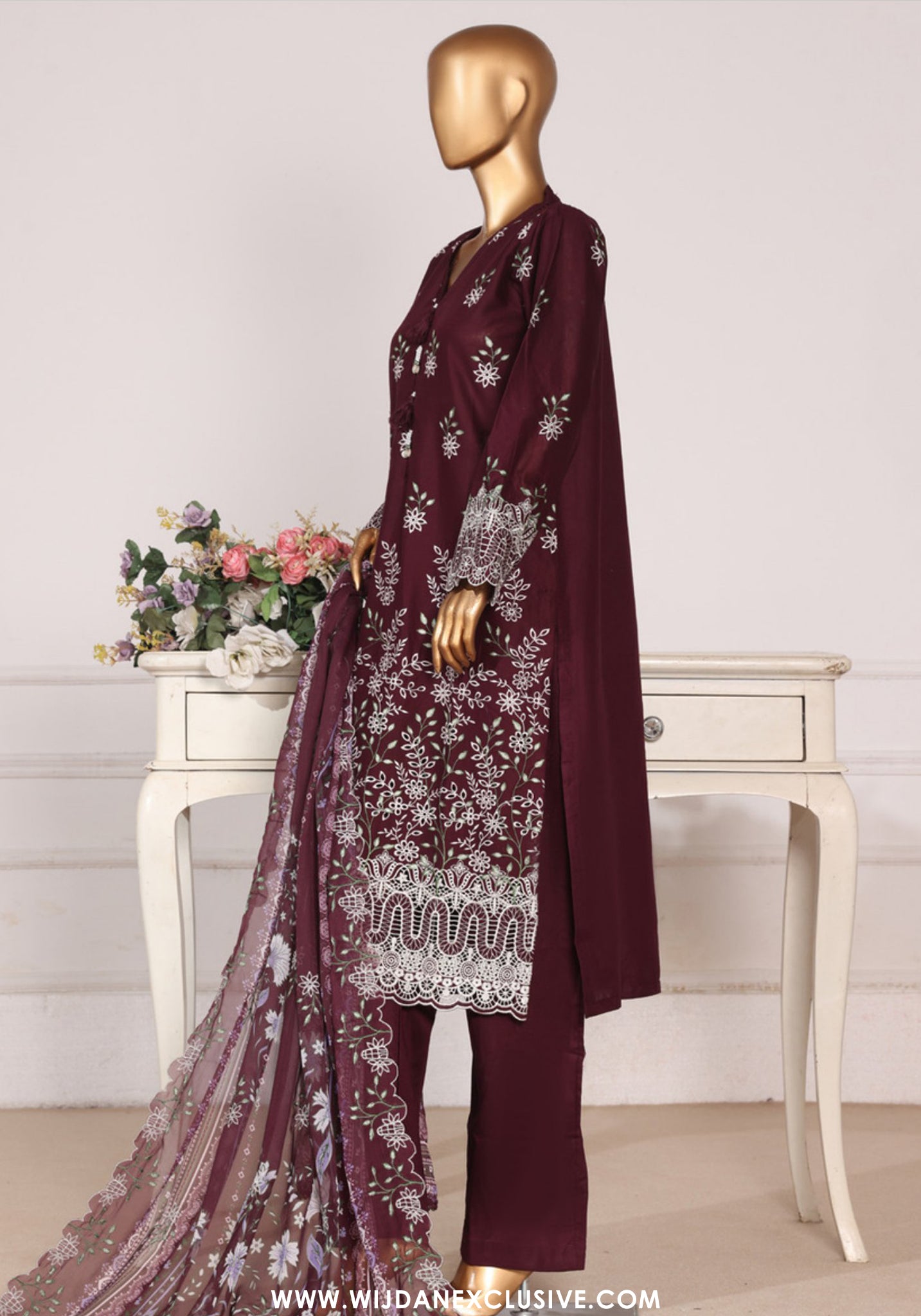 Bin Saeed Stitched Luxury Embroidered 3pc Vol-III Collection - 2026 (D-09)