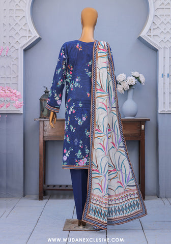 HZ Mehak Unstitched Cross Slub Embroidered Collection - 2025 MCE-3049