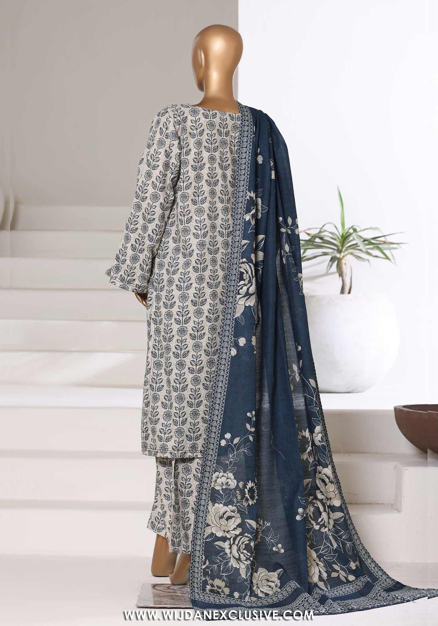 Sadabahar Stitched Printed Khaddar Vol-03 Collection - 2025 (WHITE)