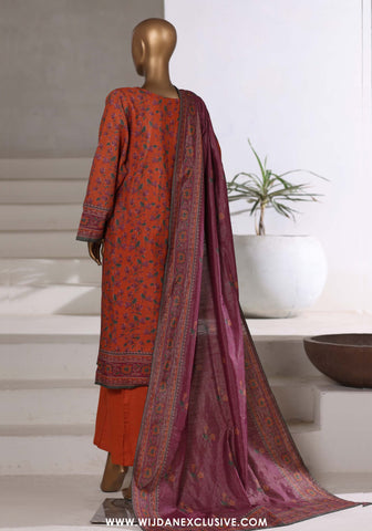 Sadabahar Stitched Printed Khaddar Shimmer Collection - 2025 (RUST)