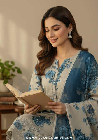 Wijdan Unstitched Embroidered Viscose Winter Collection - 2025 D-2056