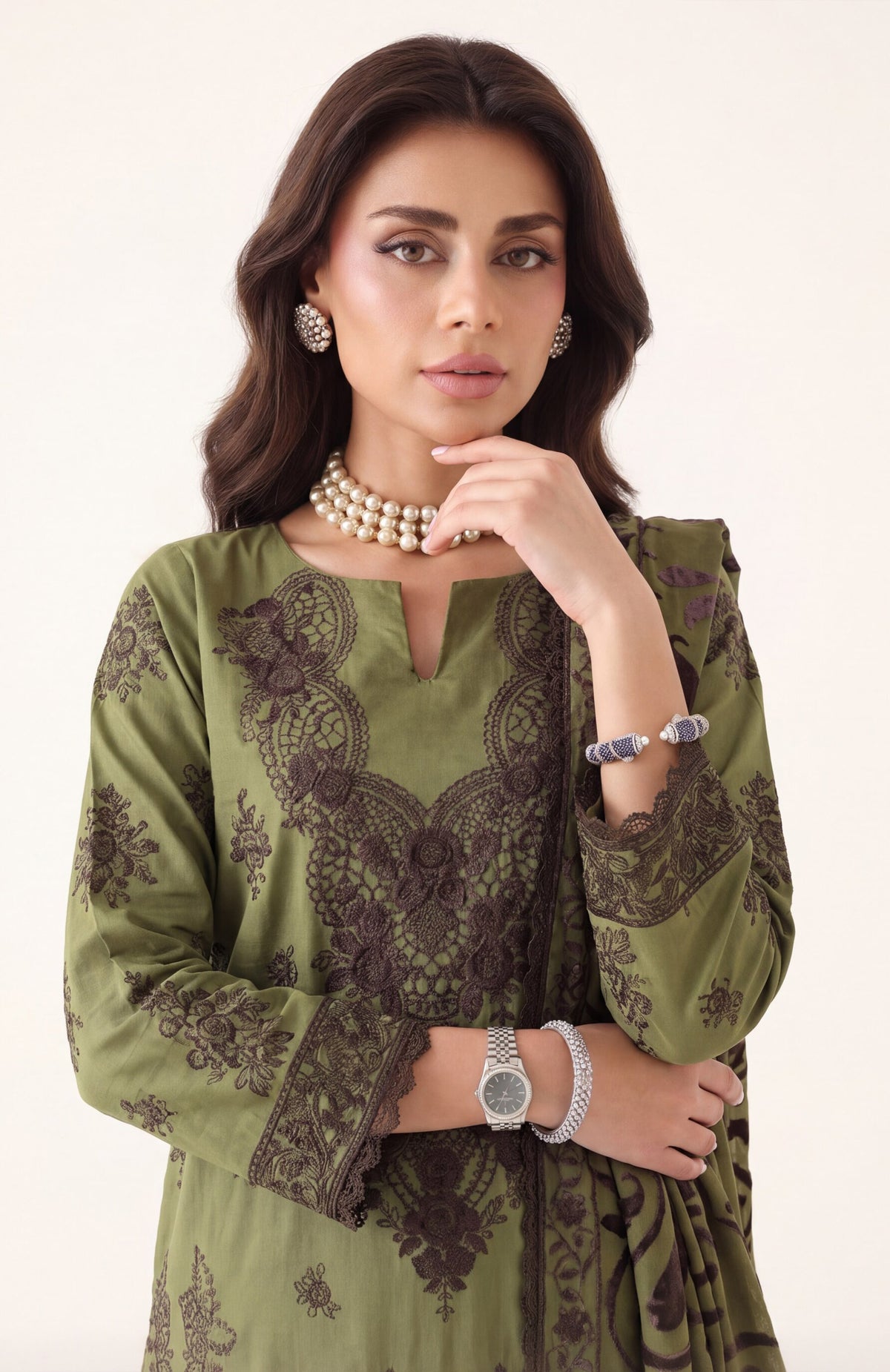 Saffron by Wijdan | Unstitched Embroidered Luxury Palachi Collection'26 (D-2548)