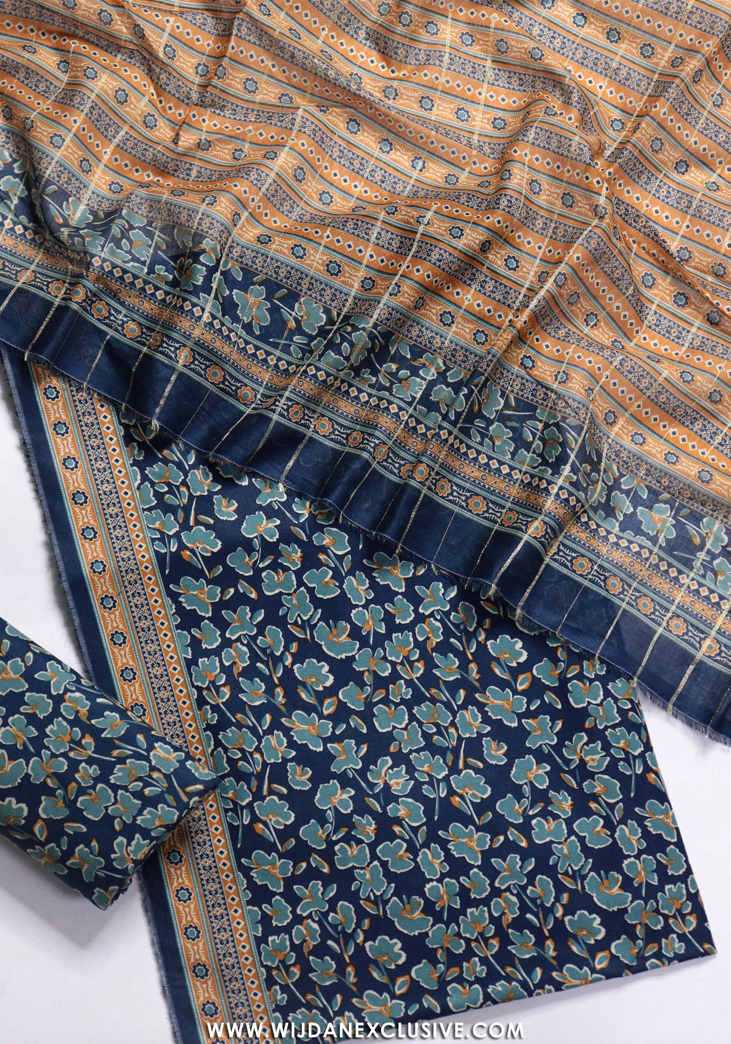 Bin Saeed Unstitched Printed Lawn Vol-II Collection - 2026 (NAVY BLUE)