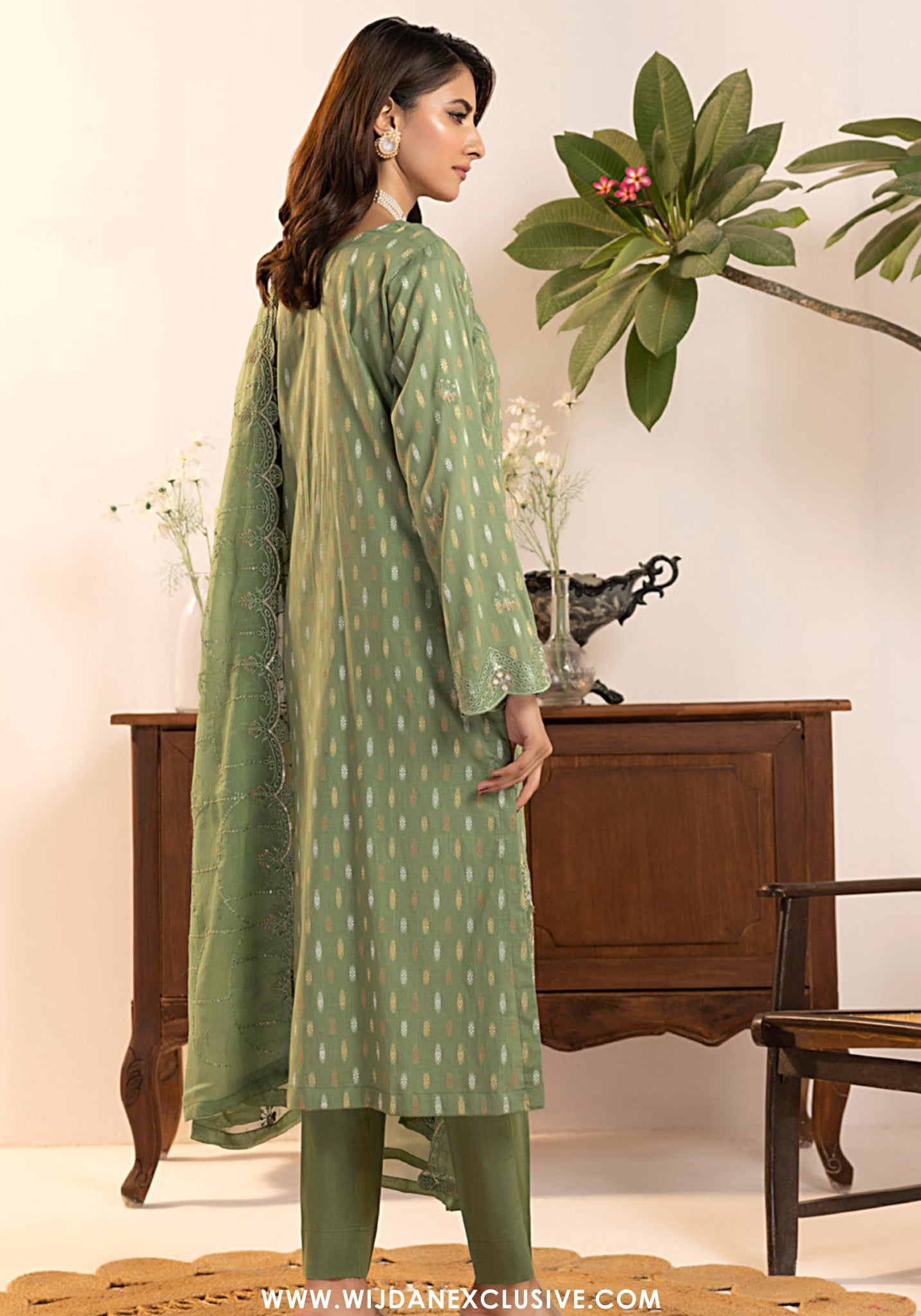 Tanisha by Wijdan | Unstitched Luxury Embroidered Broshia Cotton Collection - 2026 (D-08)