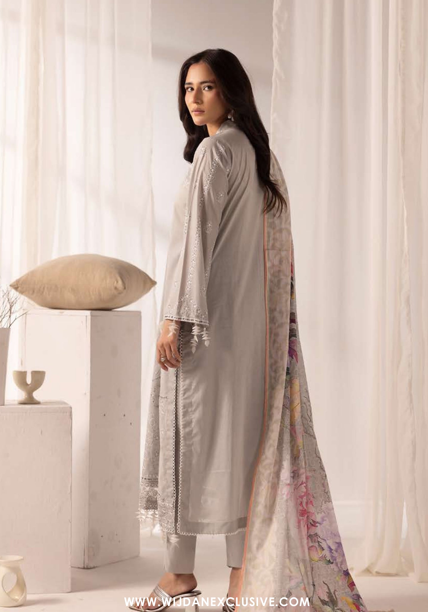 Ibtida by Nur | Unstitched Embroidered Lawn Collection - 2026 (IK-317)