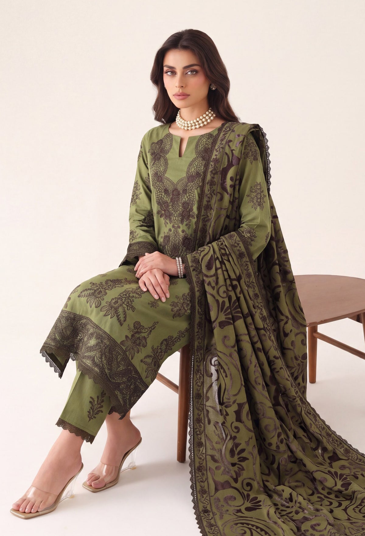 Saffron by Wijdan | Unstitched Embroidered Luxury Palachi Collection'26 (D-2548)