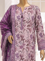 HZ Unstitched Platinum Floral Printed Lawn Collection - 2026 (D-08)