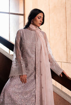 Lazawal by Lamisah | Unstitched Embroidered Formal Chiffon Collection - 2026 (LAVENDER GLOW)