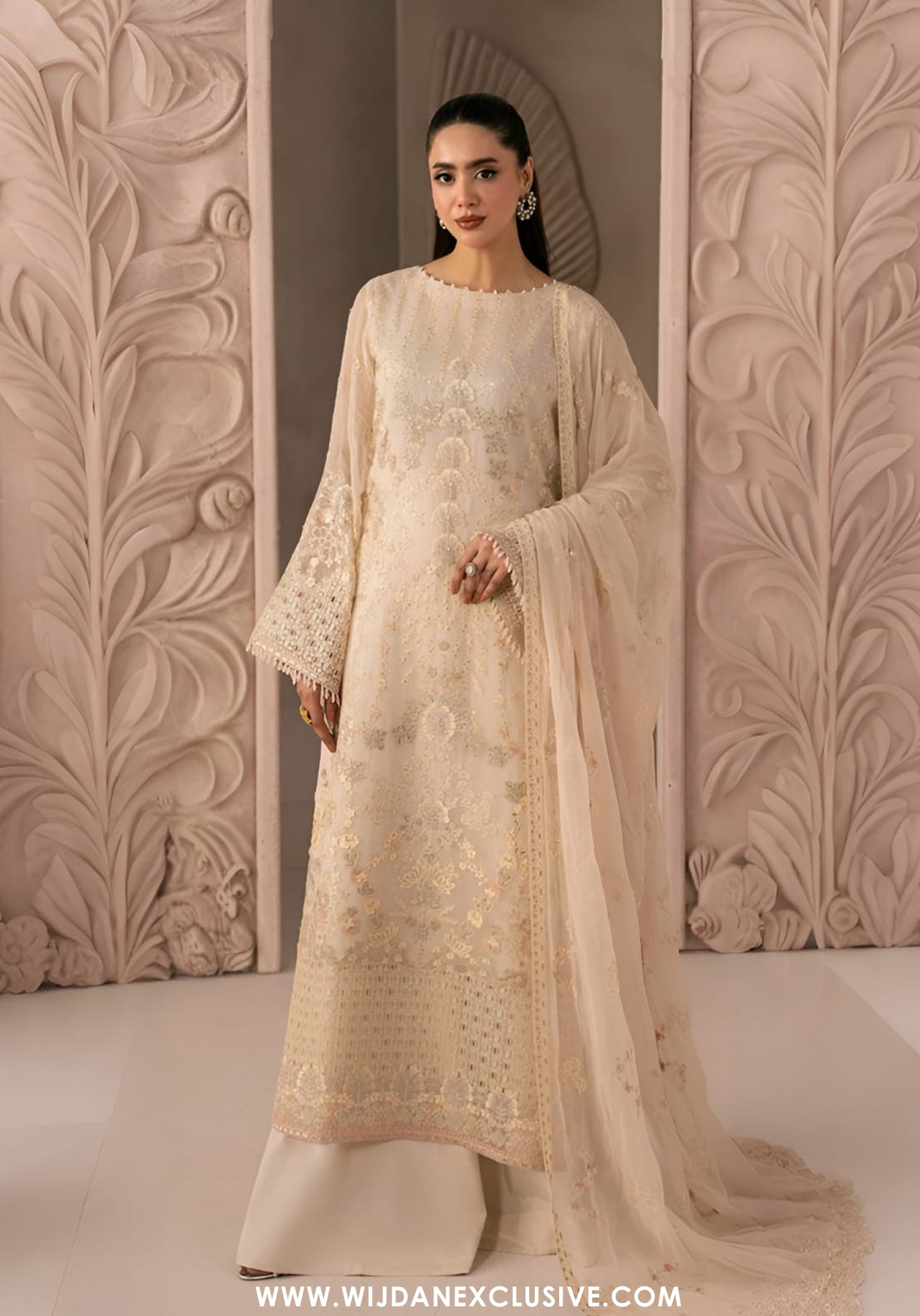 Izhar e Mohabbat by Lamisah | Unstitched Formal Chiffon Collection - 2026 (WHITE ROSE)