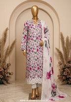 Libas e Khas 3pc Unstitched Embroidered Lawn Collection - 2026 (D-08)