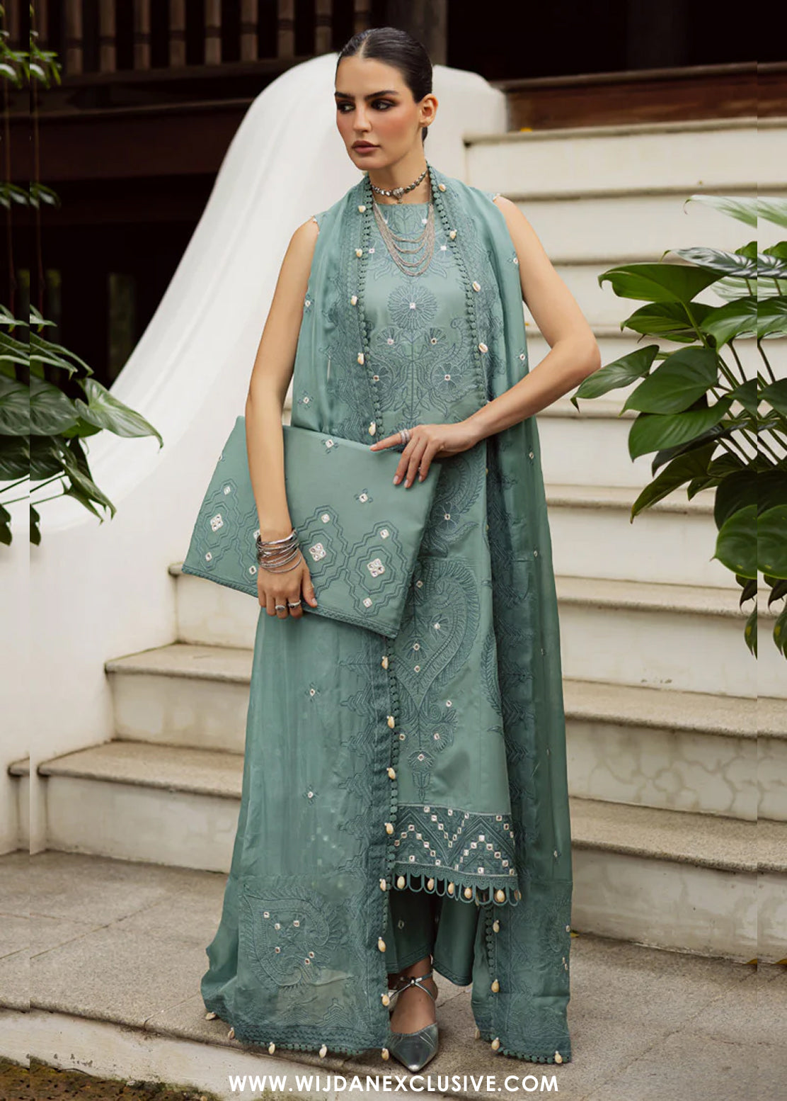 Lovella by Marjjan | Unstitched Embroidered Viscose Collection - 2025 MEV-43 B (ICE BLUE)