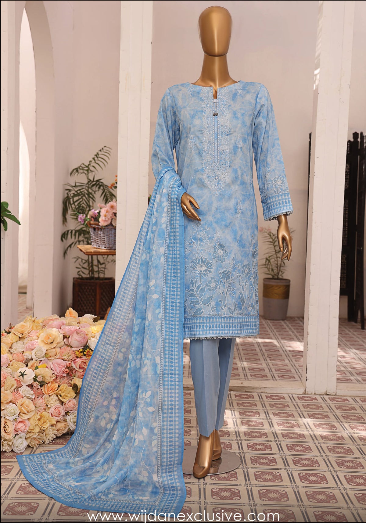 HZ Asasa Embroidered Printed Lawn Collection'25 Vol-02 D-08