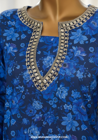 Sehar Zaira by Amna Khadija Printed & Embroidered Cotton Cambric Stitched Co ord Sets (D-02)