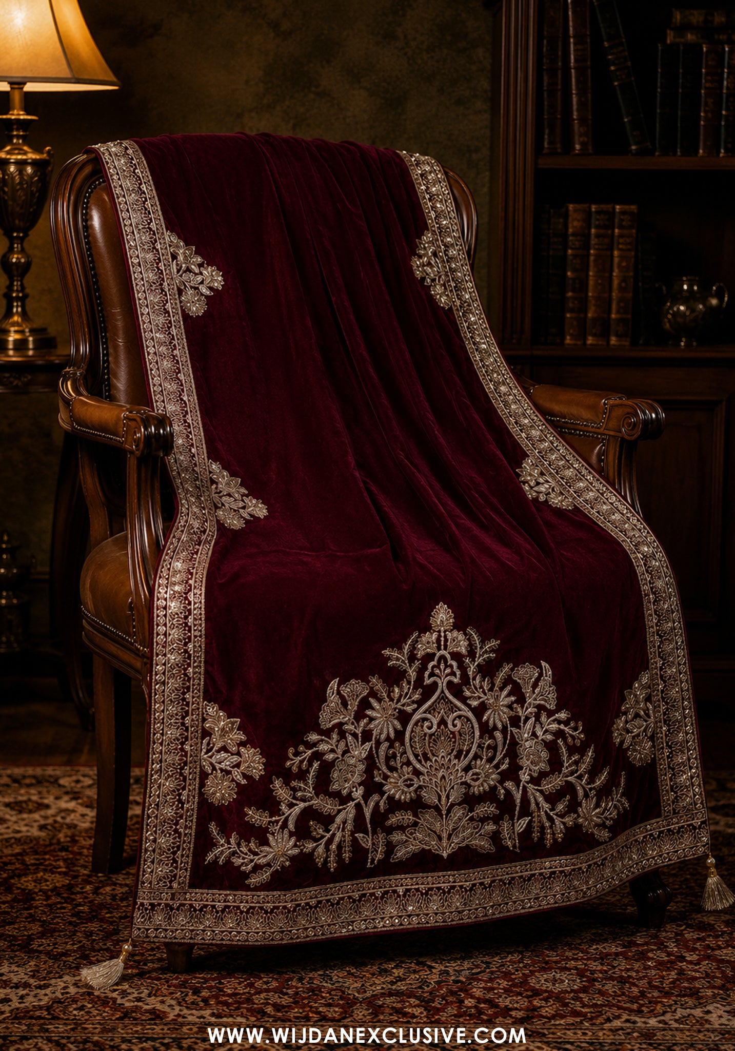 Mehfil-e-Noor Velvet Embroidered Women's Shawl Collection - 2026 (D-08)