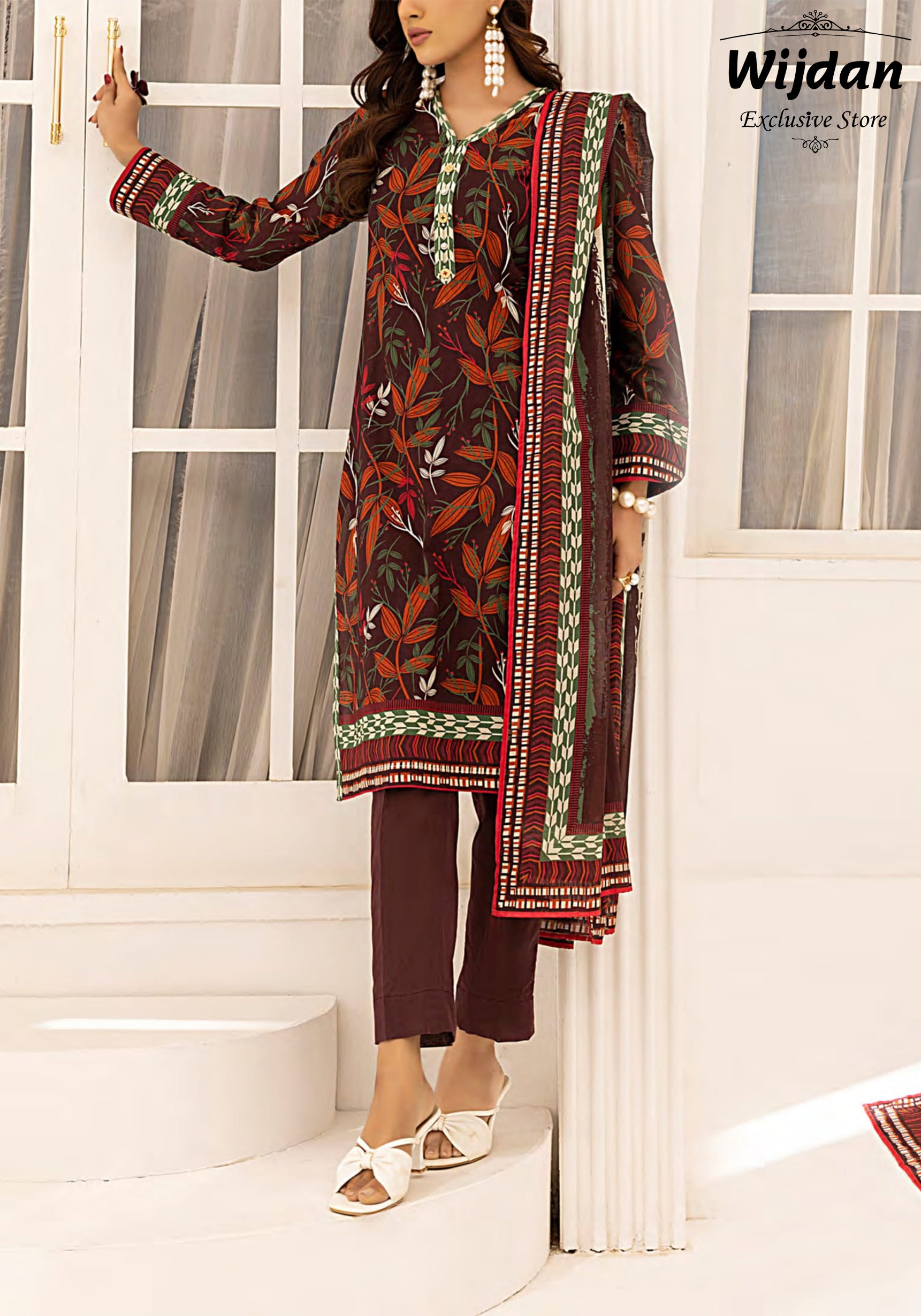 Laira 3Pcs Airjet Digital Printed Lawn Collection'25 by Sana & Sara D-08