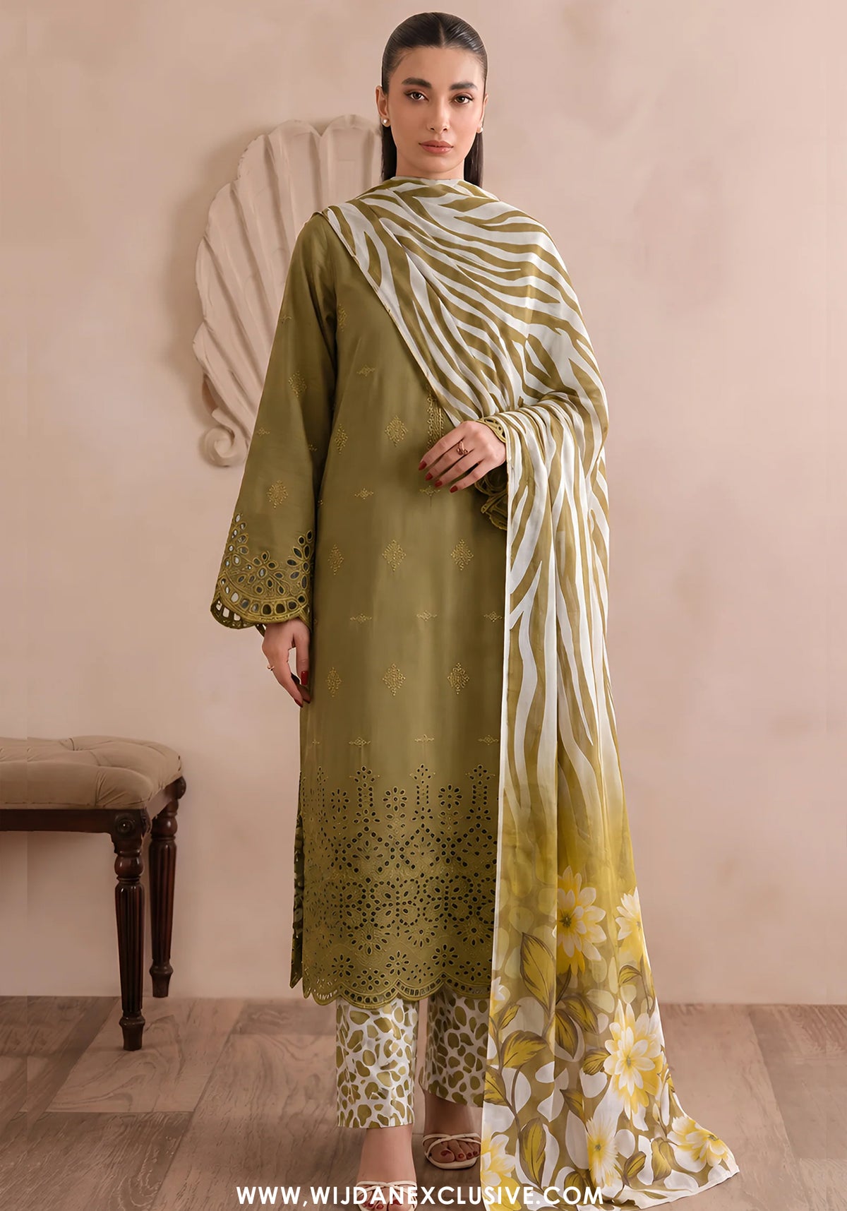 Jeem by  Amna  Khadija | Stitched Chikankari Lawn Collection - 2026 (D-08)